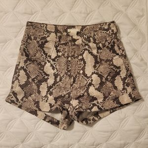 High waisted snakeskin print H&M shorts size 6